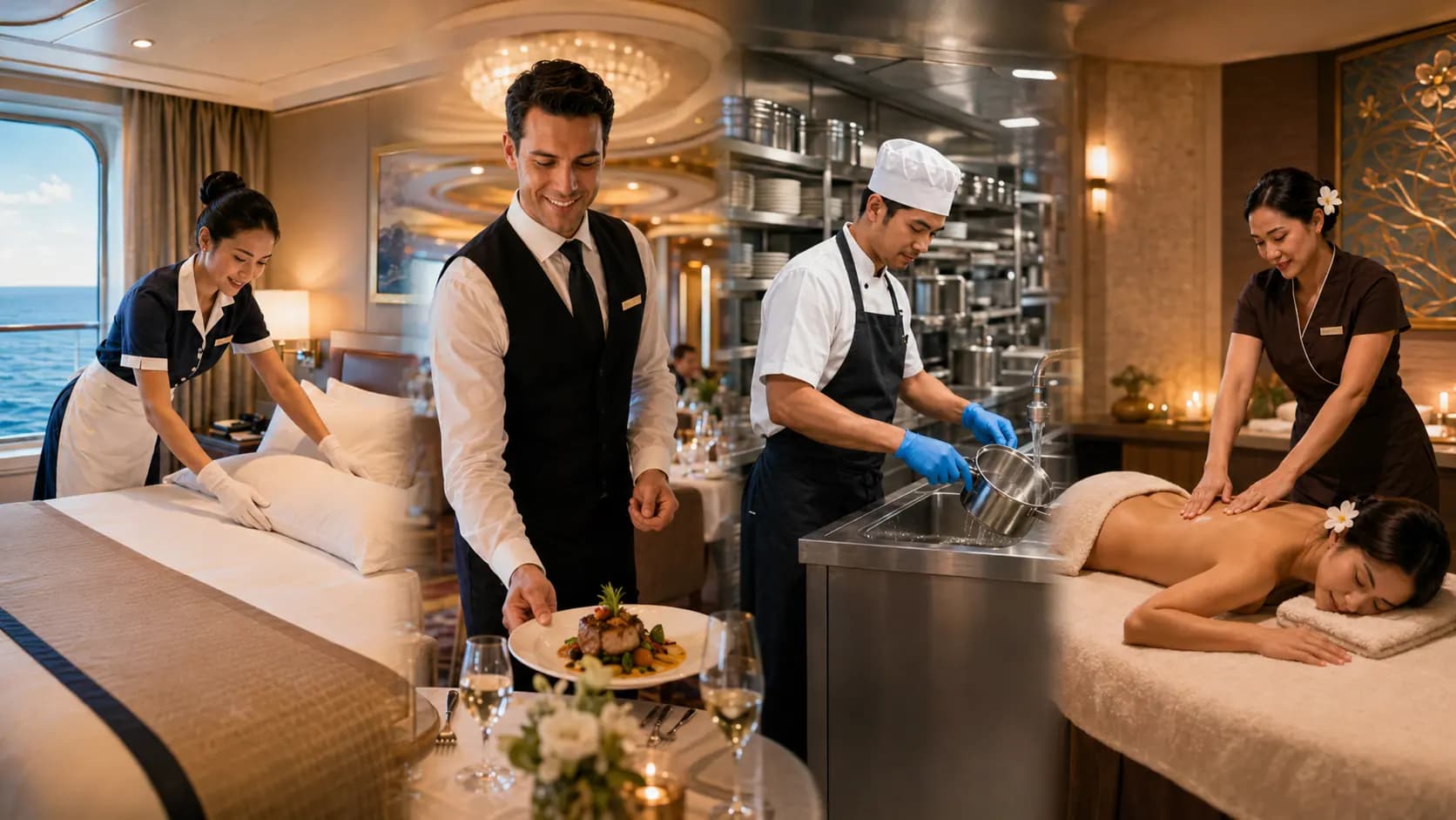 Hospitality professionals serving guests